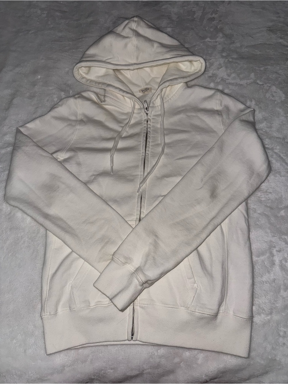Brandy Melville Cream Zip-Up Hoodie